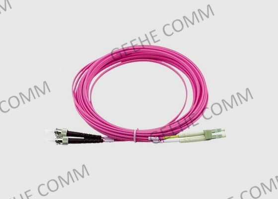 10GB LC modo duplex OM4 Violet Fiber Optic Ftth Cable della st al multi