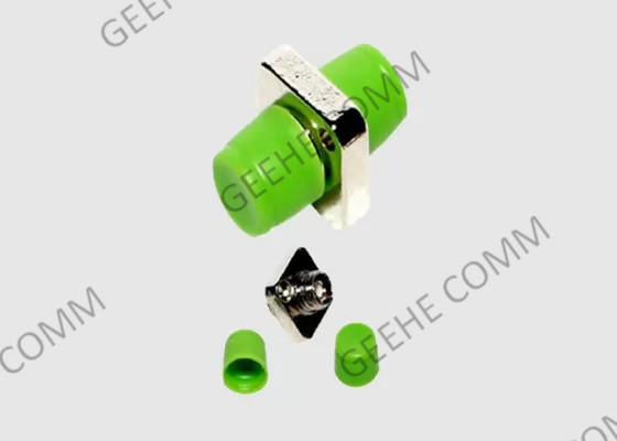 Adattatore a fibra ottica misto FC-FC di colore verde con la flangia rettangolare
