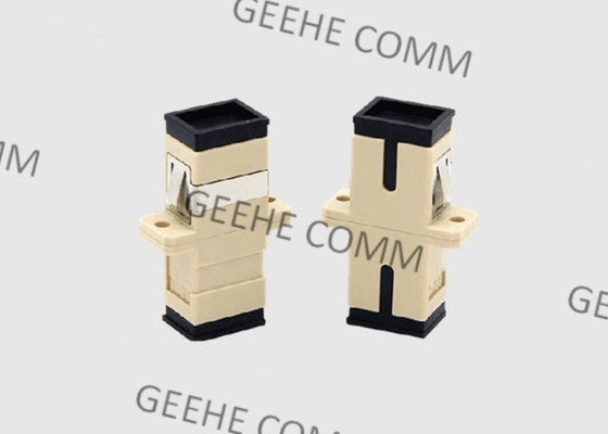Adattatore beige del cavo a fibre ottiche dello Sc UPC di colore semplice di singolo modo con le flange