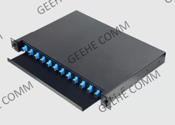Lo scaffale ha montato 24 quadri d'interconnessione a fibra ottica del centro FC ODF 3U