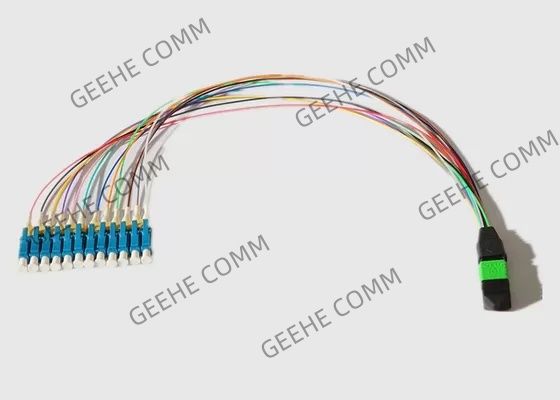 singolo cavo di toppa ottico dei centri MPO To12 LC di modo 12 di 0.9mm
