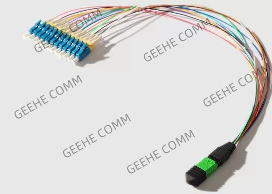 singolo cavo di toppa ottico dei centri MPO To12 LC di modo 12 di 0.9mm