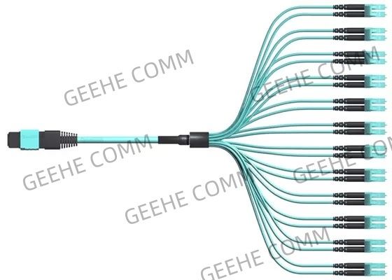 144 cavo a fibre ottiche delle fibre OM3 LC Dulpex 100G MPO
