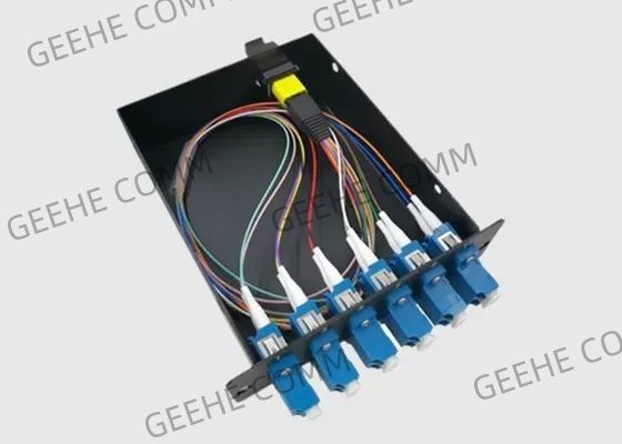 La fibra 12 ha preinstallato 6 la cassetta duplex del cavo dello sblocco della fibra degli adattatori MTP/MPO di LC