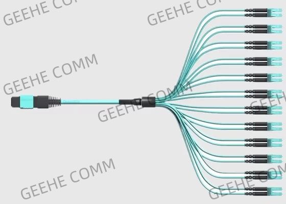 50/125 di MPO misto ai cavi a fibre ottiche del duplex OM4 di 12x LC