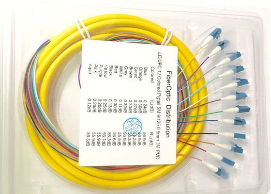 12 treccia standard di fibra ottica del supporto OS2 LC APC 9/125μm