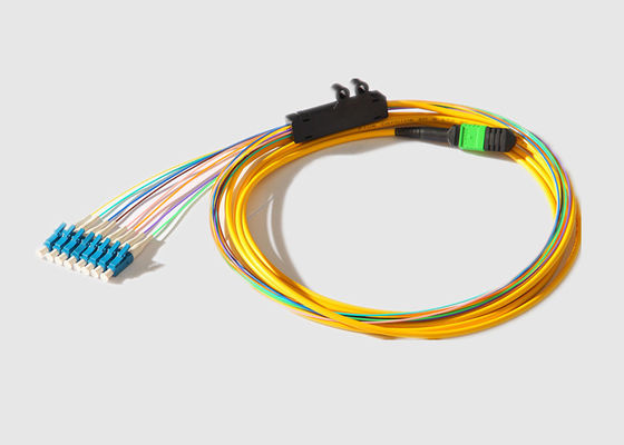 Singolo modo 2.0MM 40G MPO al cavo di sblocco della fibra di 8 X LC