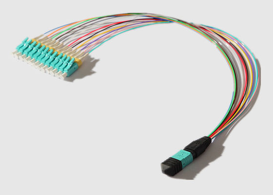 Il multi modo 12 svuota 0.9mm MPO al cavo dello sblocco di LC