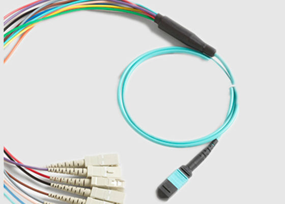 MPO 12 al cavo a fibre ottiche di modo MPO delle fibre 0.9mm Mulit dello Sc 12 di X