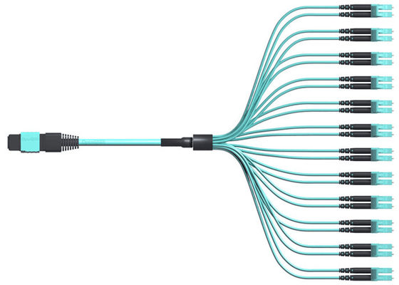 144 cavo a fibre ottiche delle fibre OM3 LC Dulpex 100G MPO