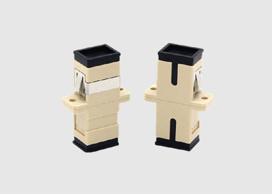 Adattatore beige del cavo a fibre ottiche dello Sc UPC di colore semplice di singolo modo con le flange